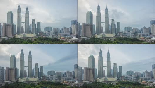吉隆坡市中心云雾缭绕的高清延时镜头高清在线视频素材下载