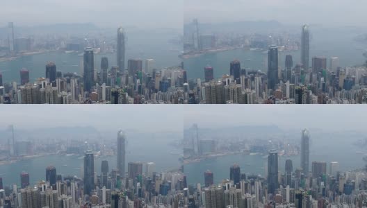 中国天光香港城景著名的海湾观景台全景4k高清在线视频素材下载