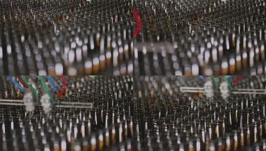 工厂里成排的啤酒瓶高清在线视频素材下载