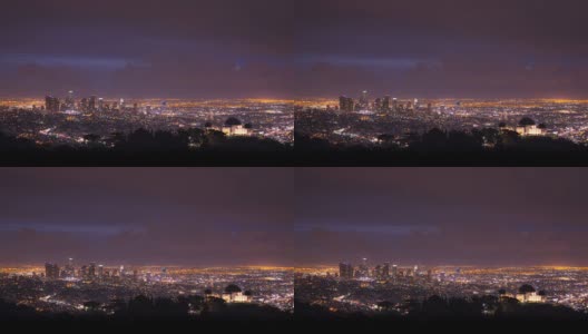 洛杉矶天际线和格里菲斯公园天文台高清在线视频素材下载
