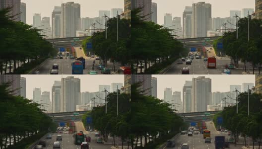 天光广州市交通街道路口桥梁4k时间中国高清在线视频素材下载