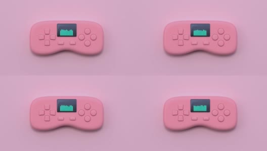粉色平面lay场景技术概念3d渲染游戏控制/操纵杆高清在线视频素材下载