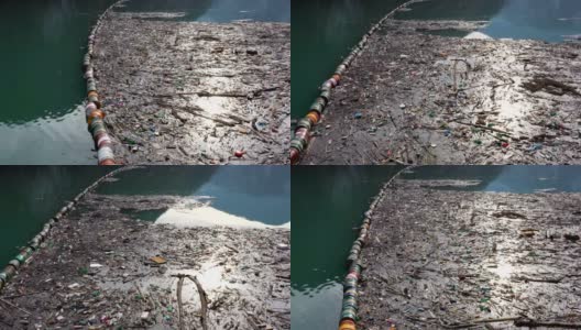 被垃圾污染的河流高清在线视频素材下载