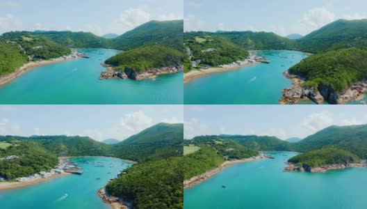 香港西贡村蒲台澳村旧渔村的无人机照片高清在线视频素材下载
