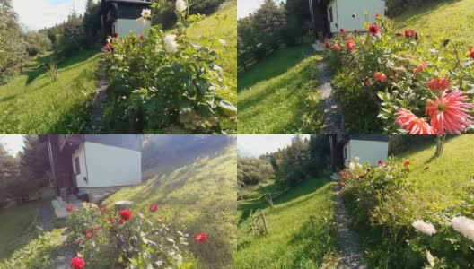 镜头在日落时穿过山区的乡村风景高清在线视频素材下载