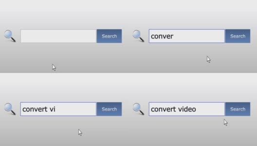 转换视频图形浏览器搜索查询，网页，用户输入搜索相关结果，计算机上网技术。网页浏览打字字母，填写表格按下查找按钮，导航到搜索结果页面，在线工作高清在线视频素材下载