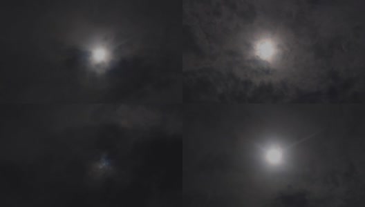 夜晚乌云中的满月高清在线视频素材下载