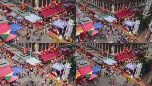 2018年中国新年在新加坡华埠，游客享受旅游高清在线视频素材下载