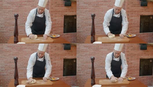 厨师在揉面团高清在线视频素材下载