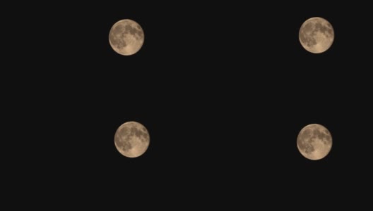 满月是缓慢移动在黑暗的天空，4K视频高清在线视频素材下载