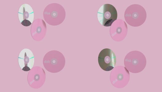 粉色磁盘抽象运动3d渲染高清在线视频素材下载