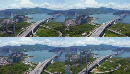 香港青马桥的无人机照片高清在线视频素材下载