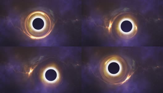 CGI黑洞，太空中的动画黑洞高清在线视频素材下载