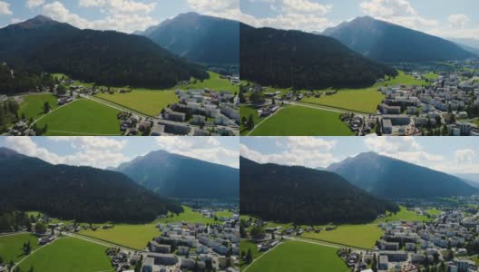 鸟瞰瑞士达沃斯高清在线视频素材下载