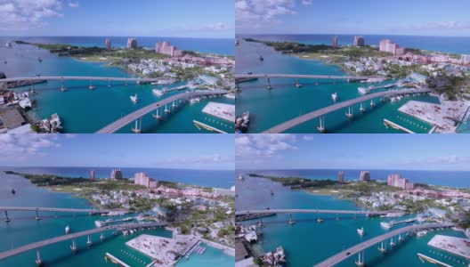无人机拍摄的天堂岛和巴哈马拿骚港的航拍画面。高清在线视频素材下载