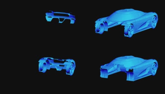 用3D动画部件组装一辆汽车。高清在线视频素材下载