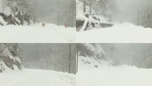 路上的暴风雪高清在线视频素材下载