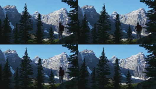 爬山者的剪影高清在线视频素材下载
