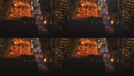市中心多伦多时间推移夜间摆动倾斜镜头高清在线视频素材下载