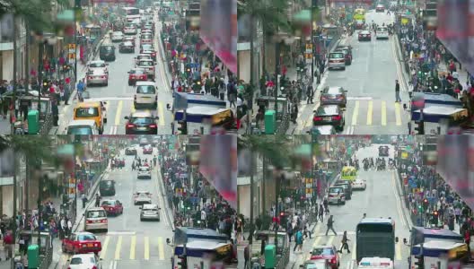 香港中环路上人潮拥挤。(时光流逝)高清在线视频素材下载