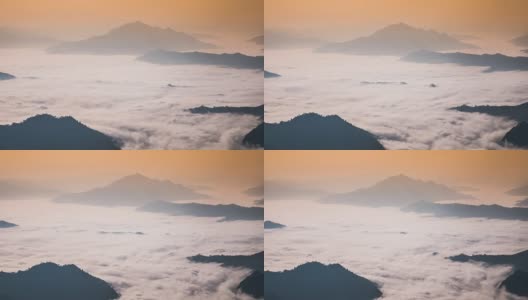 早晨山上的移动薄雾，4k(超高清)高清在线视频素材下载