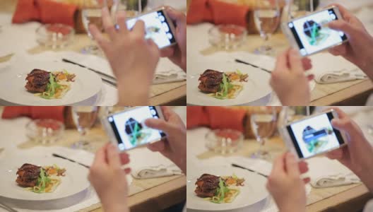 用智能手机拍摄健康的午餐高清在线视频素材下载