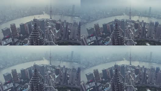 时光流逝——上海天际线全景(Zoom)高清在线视频素材下载