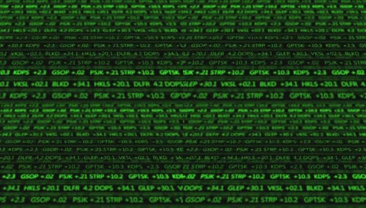 未来的数字股票交易所号码流动在计算机V1 -绿色2高清在线视频素材下载