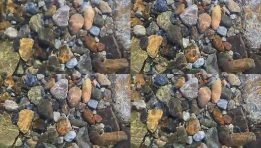 海水下的卵石背景高清在线视频素材下载