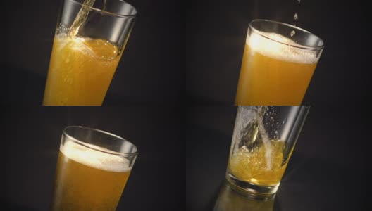 啤酒杯倒星过滤器高清在线视频素材下载