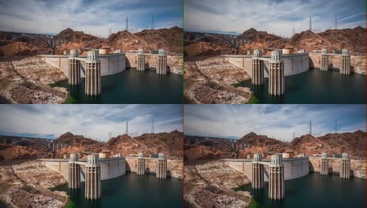时间流逝:胡佛大坝水力发电，内华达州，美国高清在线视频素材下载