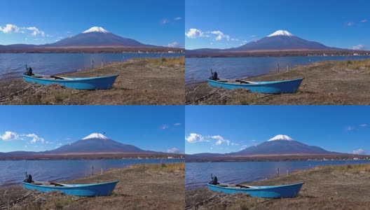 美丽的富士山与枫树在秋天的日本高清在线视频素材下载