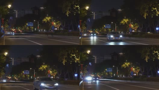 南京市中心城区夜景时间灯火通明，交通街道全景为4k中国高清在线视频素材下载