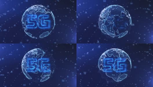 5G大数据地球蓝大理石团队数字云地球地球旋转循环动画。高清在线视频素材下载