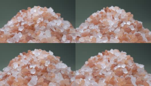 粉红喜玛拉雅盐原晶体旋转。4 k高清在线视频素材下载