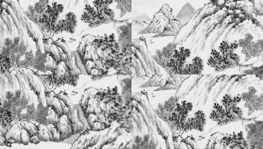 中国山水画高清在线视频素材下载