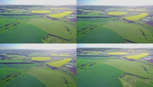 飞过乌克兰的农田高清在线视频素材下载