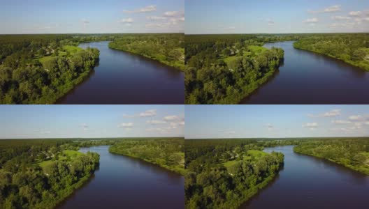 高加河铁路桥梁拉脱维亚无人机俯视图4K超高清视频高清在线视频素材下载