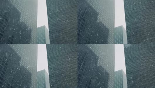 摩天大楼在暴风雪高清在线视频素材下载