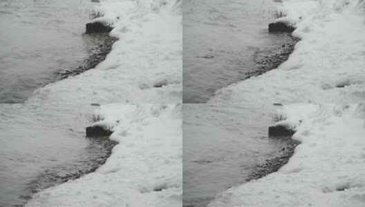 冬季河岸高清在线视频素材下载