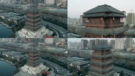 中国古典宝塔-大风亭，西安，中国。高清在线视频素材下载