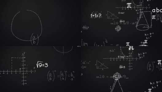 动画的数学方程式手写在黑板上高清在线视频素材下载