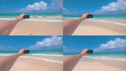 关于在夏威夷海滩拍摄4K自拍照的观点高清在线视频素材下载