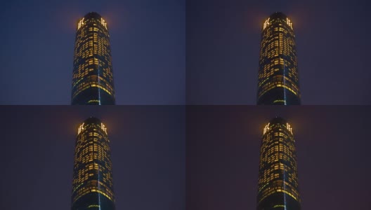 夜景广州ifc大厦顶级豪华酒店全景4k时光中国高清在线视频素材下载