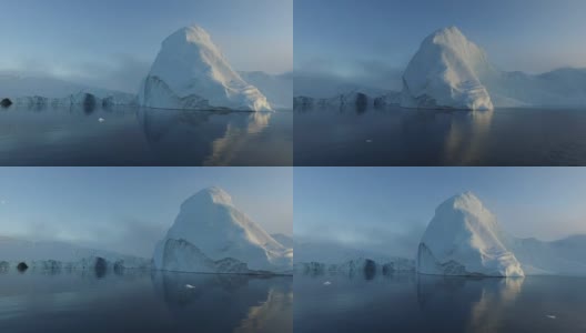 格陵兰岛北冰洋上漂浮的大冰山高清在线视频素材下载