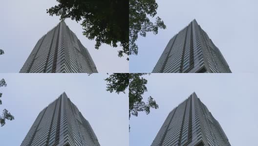 中国阴天澳门城酒店大楼正面观景4k高清在线视频素材下载