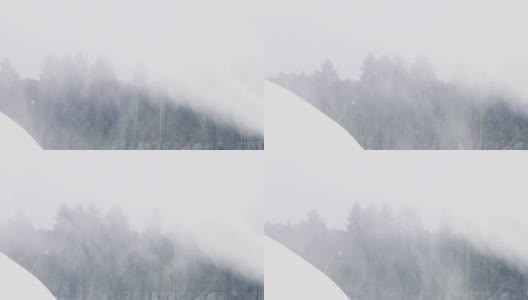 冬天，雪枪在户外造山高清在线视频素材下载