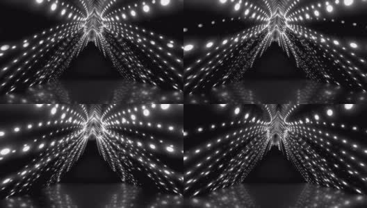 灯光led舞蹈三角隧道环形走廊。无缝的形象。高清在线视频素材下载