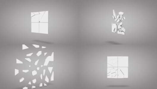 白色的3D方块分开并重新组合在一起高清在线视频素材下载