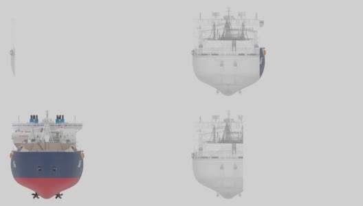 气体运输船的吃水和模型。前视图。3 d渲染。高清在线视频素材下载